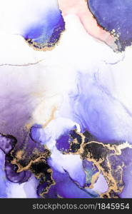 Purple gold abstract background of marble liquid ink art painting on paper . Image of original artwork watercolor alcohol ink paint on high quality paper texture .. Purple gold abstract background of marble liquid ink art painting on paper .