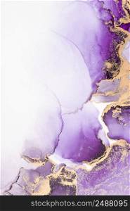 Purple gold abstract background of marble liquid ink art painting on paper . Image of original artwork watercolor alcohol ink paint on high quality paper texture .. Purple gold abstract background of marble liquid ink art painting on paper .