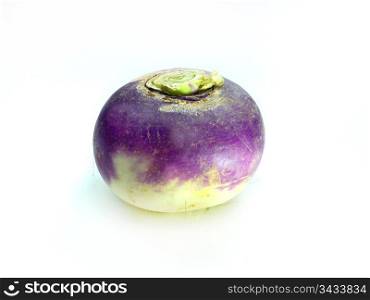 purple headed turnips isolated on white background