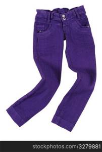Purple jeans.