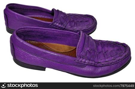 Purple men genuine leather shoes