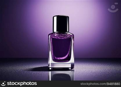 Purple nail polish bottle.