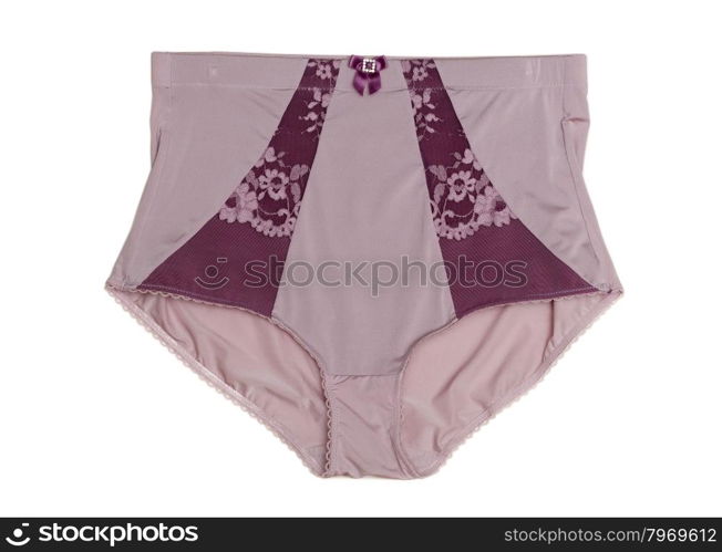 Purple Panties with lace inserts. Isolate on white.