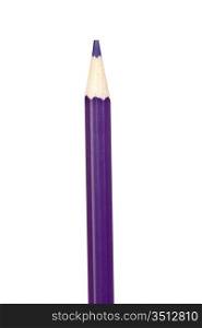 Purple pencil vertically isolated on white background