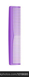 Purple plastic comb isolated on white background