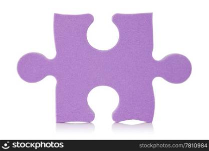 purple puzzle piece over a white background