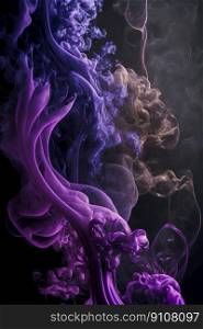 Purple Smog Abstract Background Vibrant Wallpaper Vertical Fluid Pigment Ink Splash Swirling. Generative AI. Purple Smog Abstract Background Vibrant Wallpaper Vertical Fluid Ink Splash. Generative AI