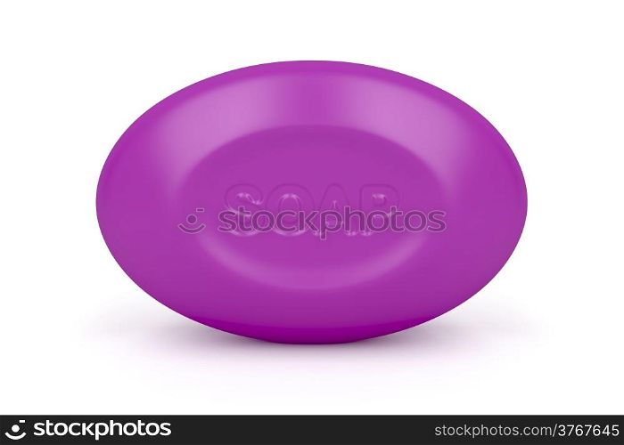 Purple soap on white background