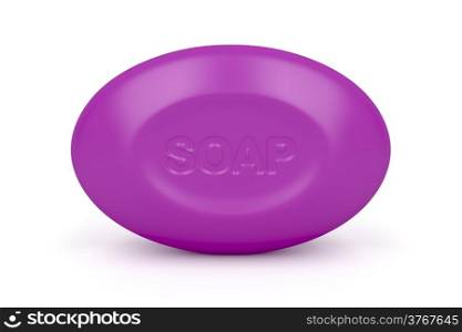 Purple soap on white background