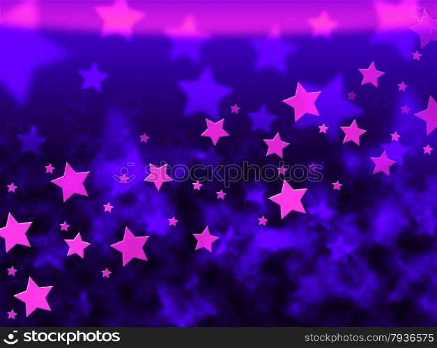 Purple Stars Background Showing Celestial Light And Starry&#xA;