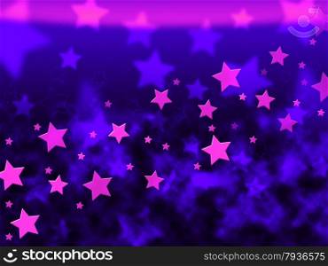 Purple Stars Background Showing Celestial Light And Starry&#xA;