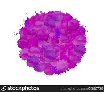Purple violet grunge watercolor background. Lilac lavender watercolor stain illustration.. Abstract violet watercolor on white background