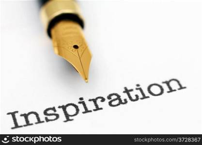 Push pin on inspiration text