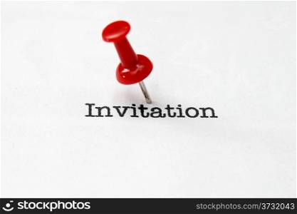 Push pin on invitation text