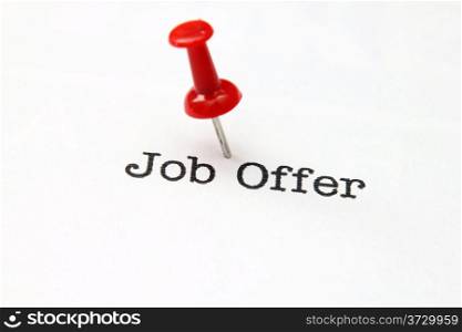 Push pin on job offer