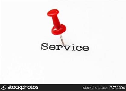 Push pin on service text