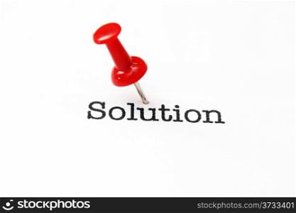 Push pin on solution text
