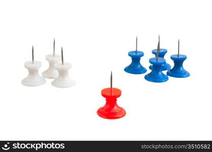 pushpin isolated on white background