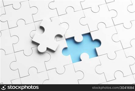 Putting the last piece of jigsaw puzzle to complete work in busi. Putting the last piece of jigsaw puzzle to complete work in business concept. 3d illustration. Putting the last piece of jigsaw puzzle to complete work in business concept. 3d illustration