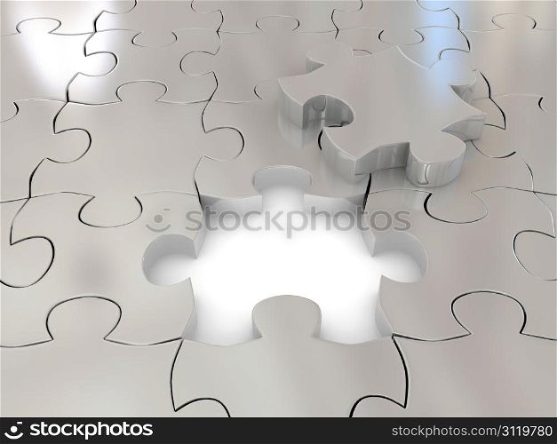 Puzzle. 3d rendered image