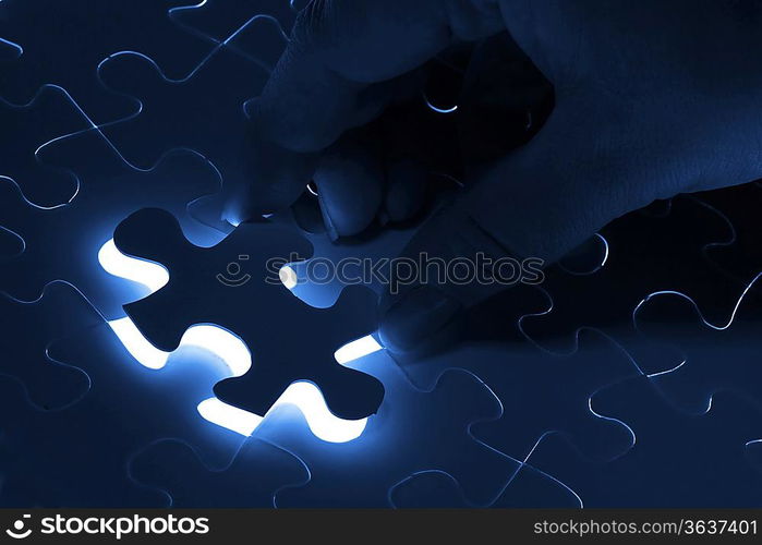 puzzle piece coming down into its place