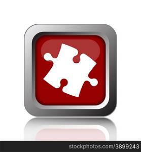 Puzzle piece icon. Internet button on white background