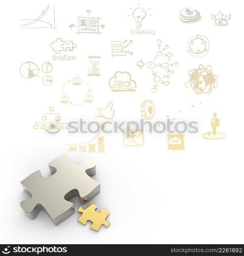 puzzles partnership as concept