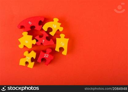puzzles with numbers red background
