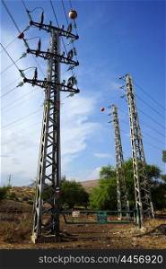 Pylons nd electrical wire in Israel