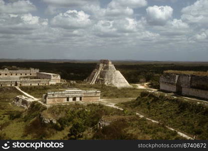 Pyramid and Mayan architecture, Uxmal, Yucatan, Mexico