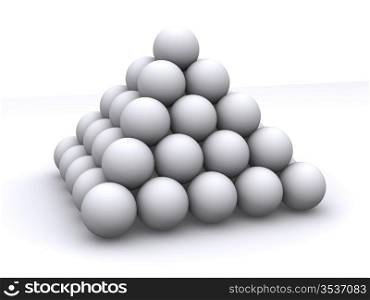 Pyramid from spheres. 3d