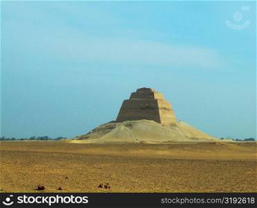 Pyramid in an arid landscape