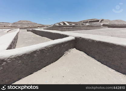 Pyramid of Cauachi, archaeological site In the Nazca region, Peru
