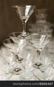 pyramid of martini glasses