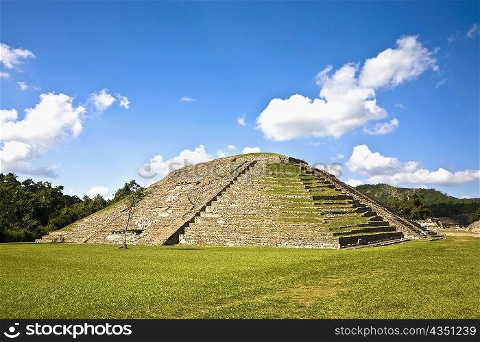 Pyramid on a landscape, El Tajin, Veracruz, Mexico
