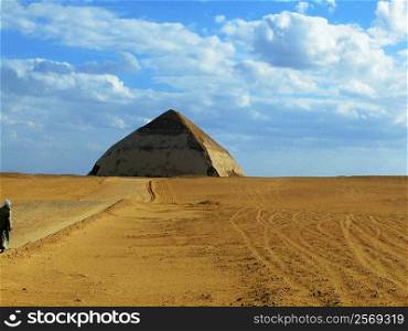 Pyramids in an arid landscape, Bent Pyramid, Dashur, Egypt