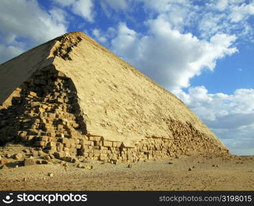 Pyramids in an arid landscape, Bent Pyramid, Dashur, Egypt