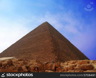 Pyramids of Cheops in the desert of Egypt