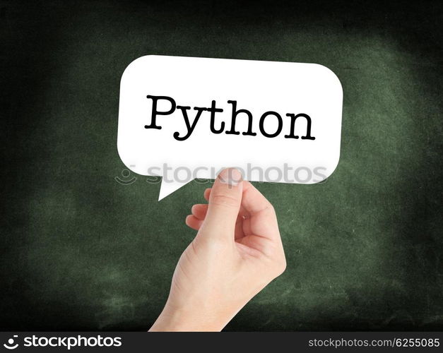 Python written on a speechbubble