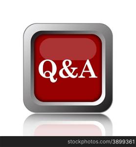 Q&A icon. Internet button on white background