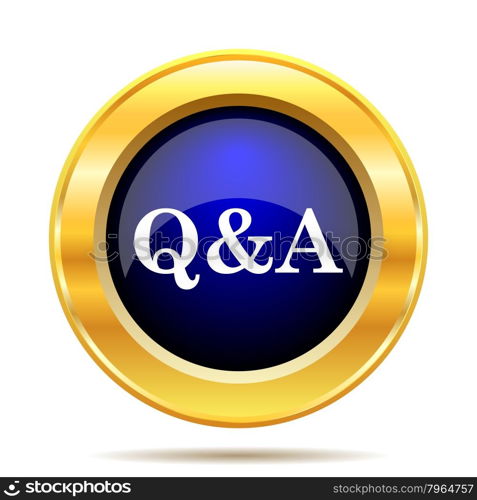 Q&A icon. Internet button on white background.