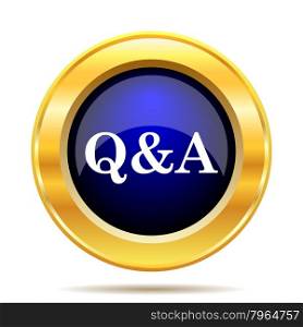 Q&A icon. Internet button on white background.