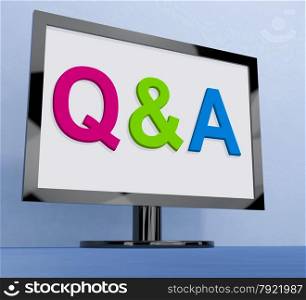 Q&amp;a On Monitor Showing Questions And Answers Online