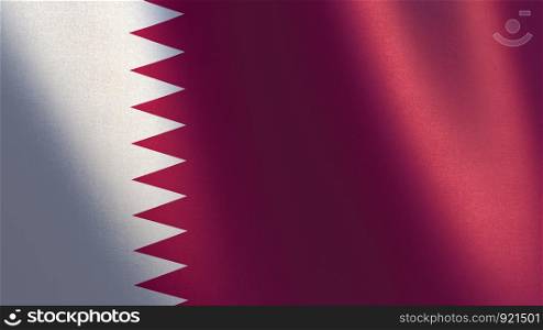 Qatar flag. 3d illustration of waving flag of Qatar