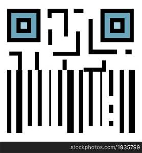QR and barcode icon. Outline QR and barcode vector icon color flat isolated. QR and barcode icon color outline vector