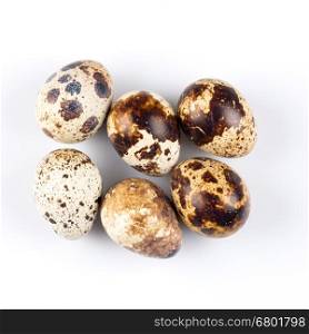 Quail eggs are isolated on a white background