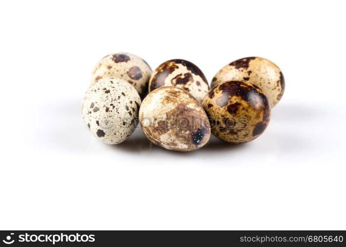 Quail eggs are isolated on a white background