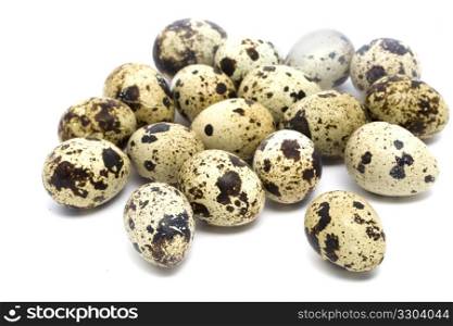 Quail eggs close-up