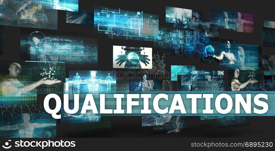 Qualifications Presentation Background with Technology Abstract Art. Qualifications