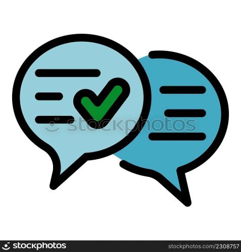 Quality chatting icon. Outline quality chatting vector icon color flat isolated. Quality chatting icon color outline vector